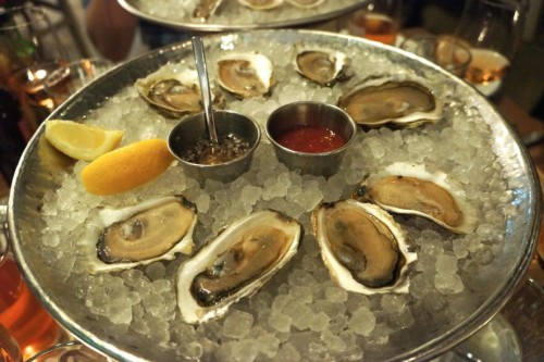 A selection of raw oysters